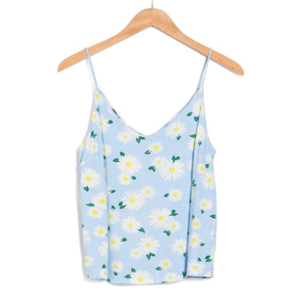 Abound Double V Daisy Print Spaghetti Strap Cami Top Size XS - Picture 2 of 7